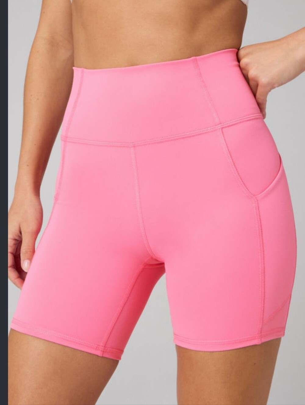 Fabletics PureLuxe High-Rise Pink Bike Shorts 5"